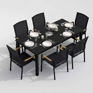 Обеденная группа Ideal Patio Dolla Sola 180 Цвет: карбон, серый, садовая мебель