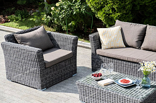 Лаунж зона 4SIS Капучино, цвет графит для дачи Лаунж зона 4SIS Капучино, цвет графит, садовая мебель