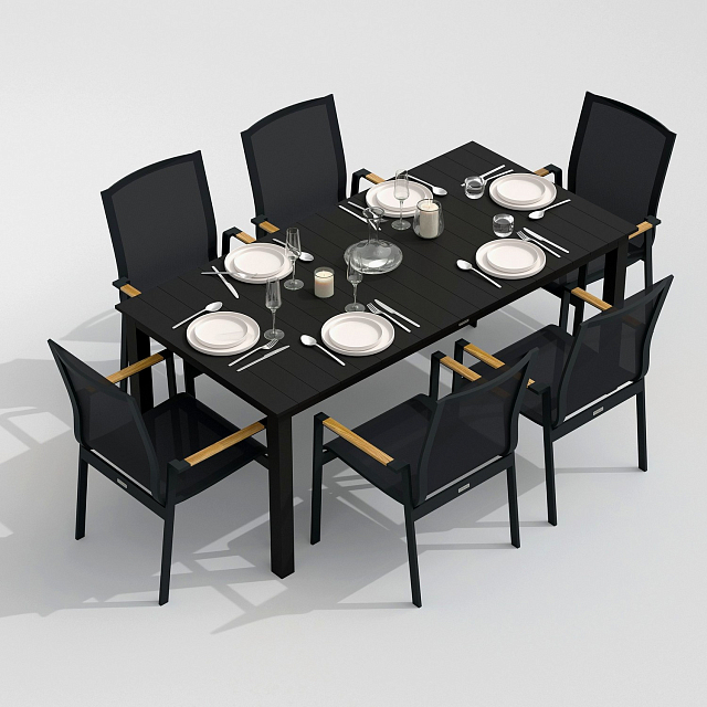 Обеденная группа Ideal Patio Dolla Sola 180 Цвет: карбон, серый 