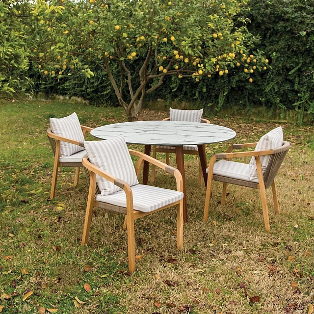 Кресло деревянное с подушками Tagliamento Pablito Цвет: натуральный 