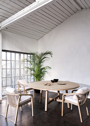 Обеденная группа Joygarden Rimini M с круглым столом, садовая мебель