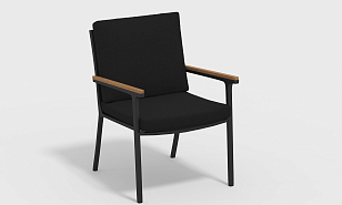 Обеденная зона Gardenini Calma 220 Карбон / Черный со стульями Calma S, садовая мебель