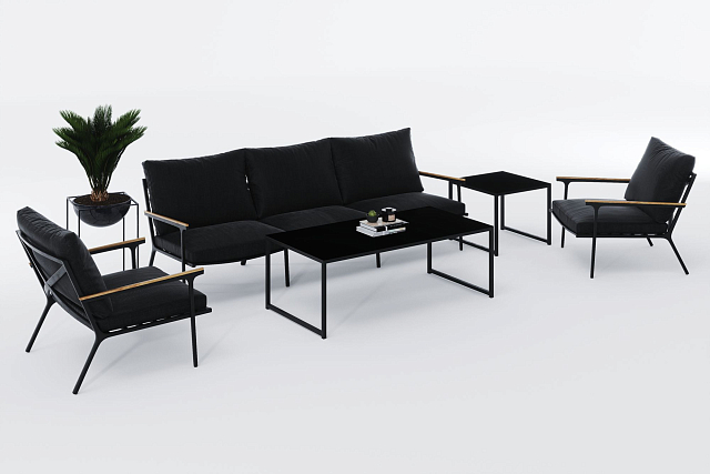 Лаунж зона Gardenini Calma Long Карбон / Антрацит 