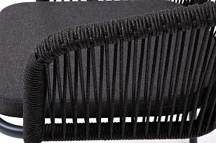 Стул 4SIS Марсель, каркас темно-серый (RAL7024) муар, роуп темно-серый, ткань темно-серая 027, садовая мебель