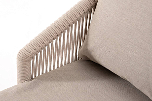 Диван 4SIS Верона 3-местный из роупа, каркас белый муар, роуп бежевый, ткань бежевая 15052, садовая мебель