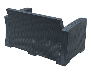 Диван плетеный с подушками Siesta Contract Monaco Lounge Цвет: антрацит, садовая мебель