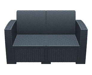 Диван плетеный с подушками Siesta Contract Monaco Lounge Цвет: антрацит, садовая мебель