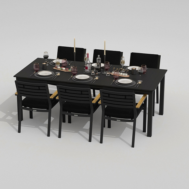 Обеденная группа Ideal Patio Dolla Bonta 220 Цвет: карбон, чёрный 