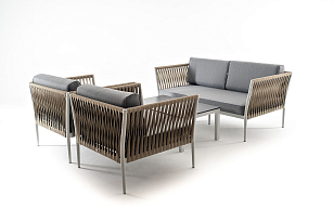 Лаунж-зона 4SIS Касабланка на 4 персоны, цвет серый, садовая мебель