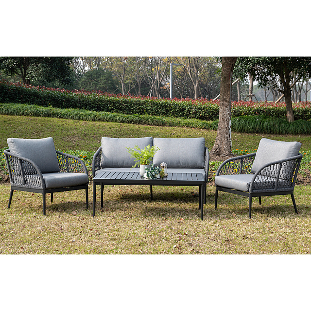 Кресло 4SIS Канны из роупа Цвет: темно-серый 