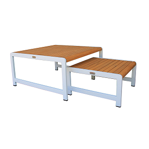 Комплект кофейных столов из алюминия Joygarden Maya Белый, садовая мебель