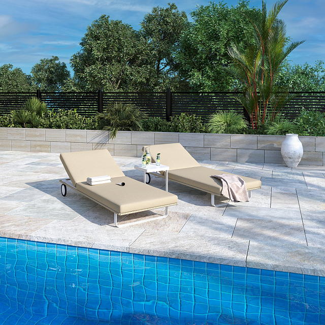 Шезлонг Ideal Patio Costa Цвет: белый, бежевый 