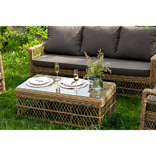 Лаунж зона 4SIS Гранд Латте, цвет соломенный, садовая мебель