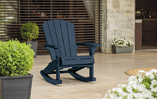 Кресло-качалка Keter Rocking Adirondack chair серый для дачи Кресло-качалка Keter Rocking Adirondack chair серый, садовая мебель