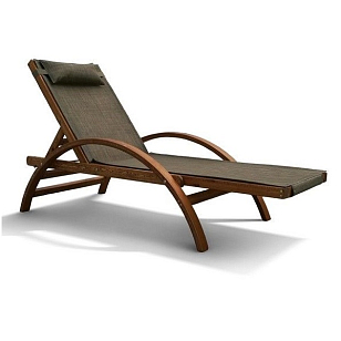 Шезлонг из дерева Lite Louise Khaki, садовая мебель