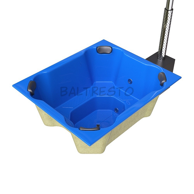 Купель с печкой террасная Baltresto Quattro Terras 2 х 1.7 м синяя 