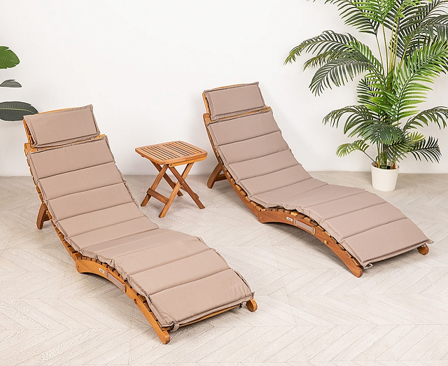 Комплект лежаков со столиком Lite Duet из акации 