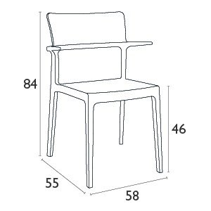Кресло Siesta Contract Plus Цвет: чёрный для дачи Кресло Siesta Contract Plus Цвет: чёрный, садовая мебель