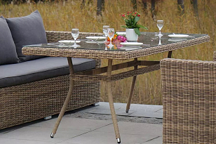 Обеденная группа 4SIS Моккачино, цвет соломенный, садовая мебель