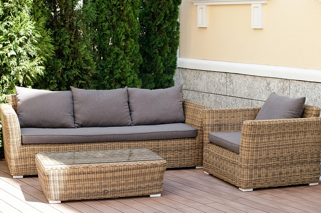 Диван 4SIS Капучино трехместный Цвет: соломенный 