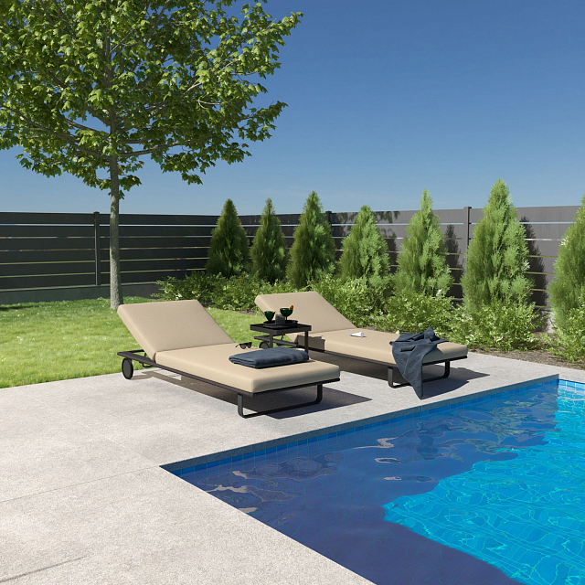 Шезлонг Ideal Patio Costa Цвет: карбон, бежевый 