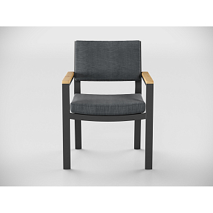 Обеденная зона Gardenini Premium Bella 220 Карбон / Темно-серый со стульями Bella для дачи Обеденная зона Gardenini Premium Bella 220 Карбон / Темно-серый со стульями Bella, садовая мебель