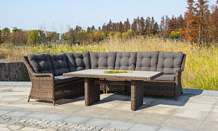 Угловой диван 4SIS Бергамо Цвет: коричневый, садовая мебель