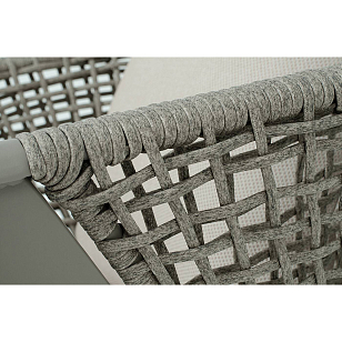 Кресло 4SIS Амстердам, каркас под дерево, роуп серый, ткань бежевая для дачи Кресло 4SIS Амстердам, каркас под дерево, роуп серый, ткань бежевая, садовая мебель