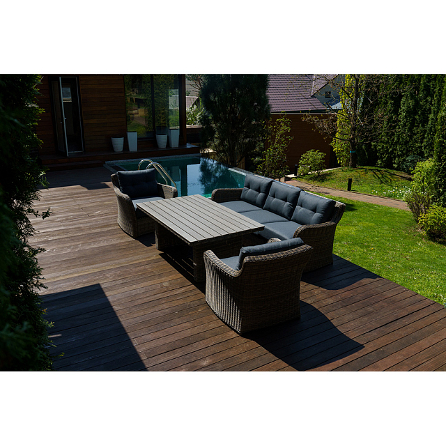 Лаунж зона Lite Venezia (3х-местный диван, стол, 2 кресла) Цвет: коричневый 