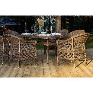 Обеденная группа 4SIS Амароне на 6 персоны, цвет коричневый, садовая мебель