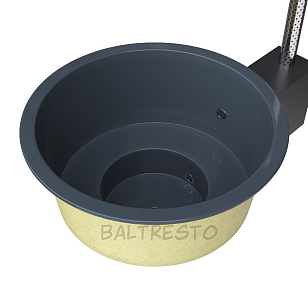Купель с печкой террасная Baltresto Round Terras Ø1.8 м антрацитовая, уличное оборудование