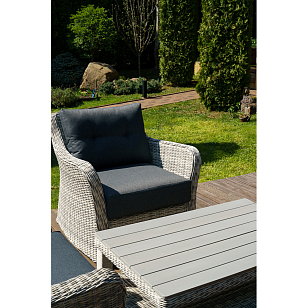 Лаунж зона Lite Venezia (кофейный столик, 2 кресла) Цвет: серый, садовая мебель