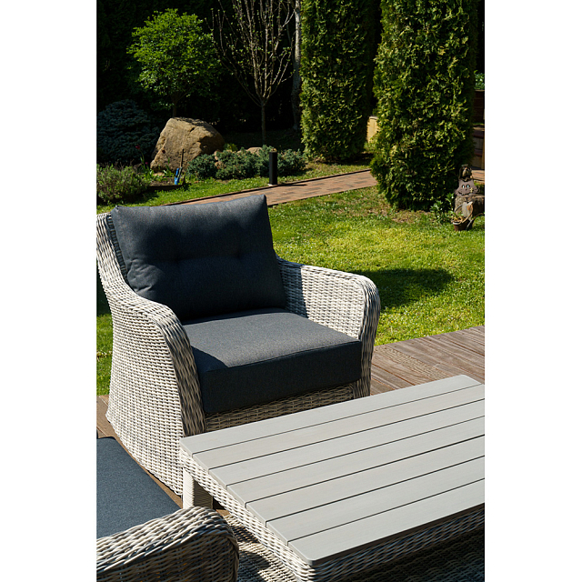 Лаунж зона Lite Venezia (кофейный столик, 2 кресла) Цвет: серый 