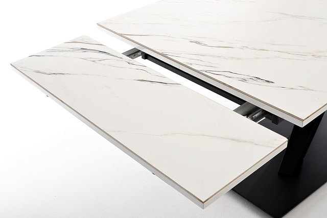 Интерьерный раздвижной стол 4SIS Юпитер Цвет: белый глянцевый 