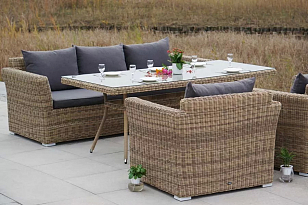 Обеденная группа 4SIS Моккачино, цвет соломенный, садовая мебель