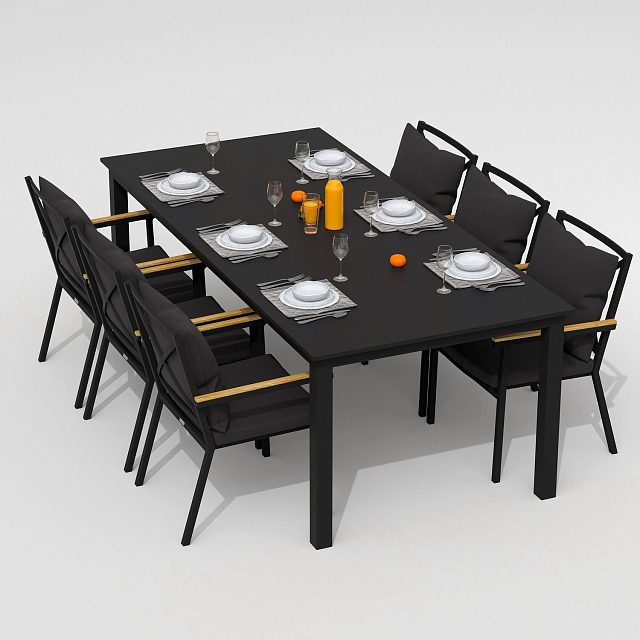 Обеденная группа Ideal Patio Dolla Festa Plus 220 Цвет: карбон, антрацит 