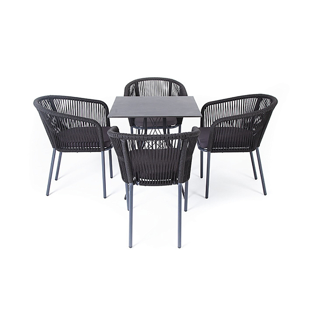 Обеденная группа 4SIS Конте-М с квадратным столом Цвет: серый гранит 