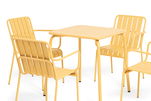 Обеденная группа на 4 персоны 4SIS Гелиос, цвет желтый 