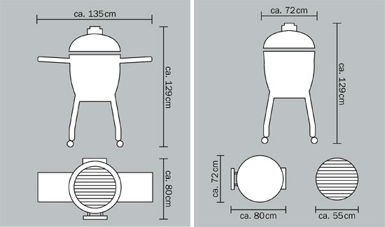 Керамический гриль Monolith Le Chef PRO 2.0 Black на ножках