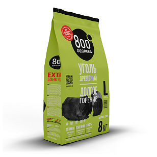 Уголь кусковой 800 DEGREES LUMP CHARCOAL, 8 КГ для приготовления пищи Уголь кусковой 800 DEGREES LUMP CHARCOAL, 8 КГ для сада