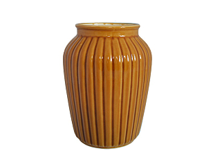 Ваза "Ребристая" Дымов Керамика 2 л Цвет: медовый, товары для загородного дома