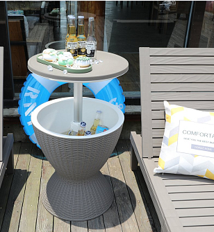 Стол мини-бар пластиковый Tagliamento Belle тортора, садовая мебель