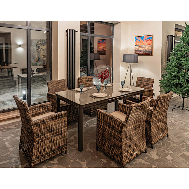 Обеденный комплект Lite Ludwig + Fiona коричневый 