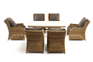 Обеденная группа 4SIS Неаполь, цвет соломенный для дачи Обеденная группа 4SIS Неаполь, цвет соломенный, садовая мебель