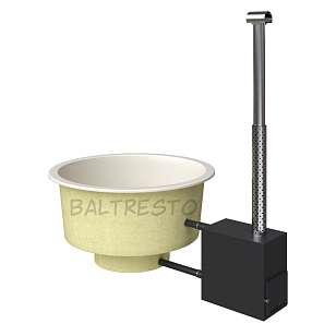 Купель с печкой террасная Baltresto Round Terras Ø1.8 м белая, уличное оборудование