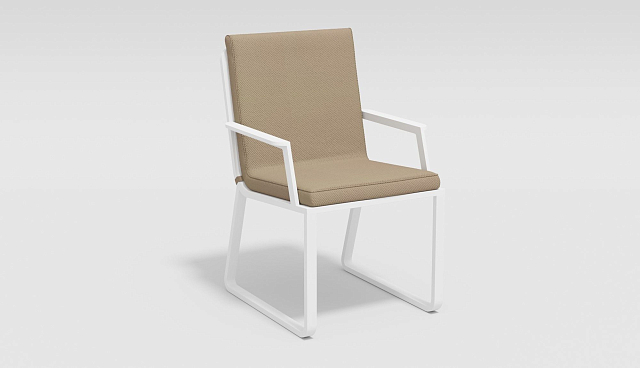 Обеденная зона Gardenini Primavera Белый / Бежевый с стульями Voglie Armrest 