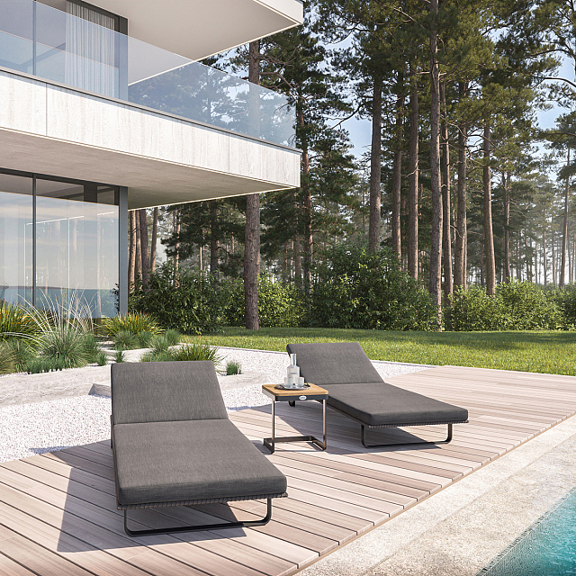 Шезлонг Gardenini Premium Hacienda Карбон / Темно-серый 