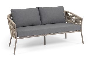 Лаунж зона 4SIS Копенгаген 5-местная, цвет светло-серый, каркас под дерево, садовая мебель