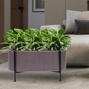 Кашпо Idealist Lite Таун Куб напольное с подставкой 58 Цвет: кофе, уличное оборудование