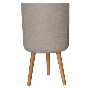 Кашпо Idealist Lite Урбан напольное круглое с подставкой D63 Цвет: серо-коричневый, уличное оборудование